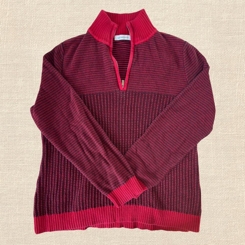 Burgundy and Red Striped Pullover